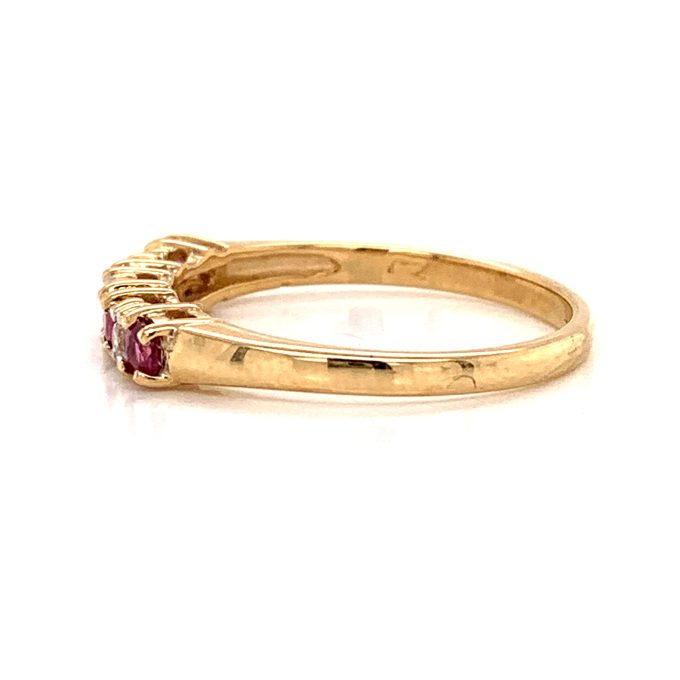 Ruby and CZ Seven Stone Ring - Image 3