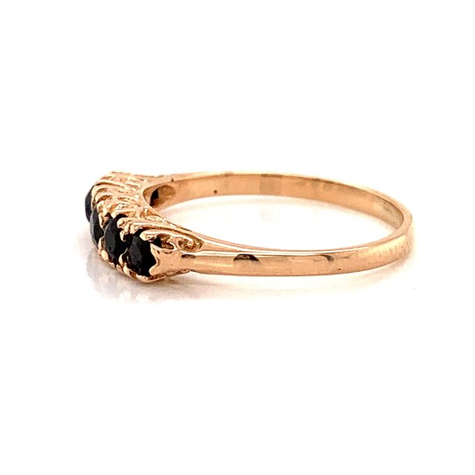 Rose Gold Five Stone Sapphire Ring - Image 3