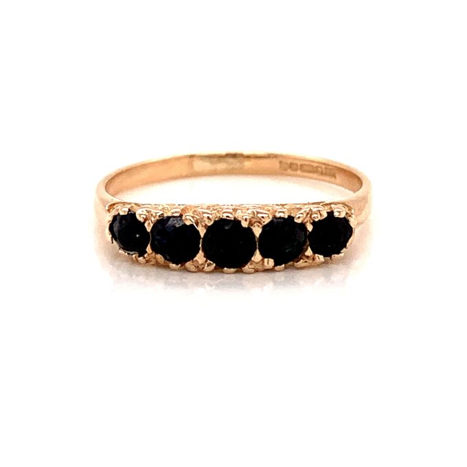 Rose Gold Five Stone Sapphire Ring