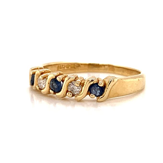 Sapphire and Diamond Five Stone Ring - Image 2