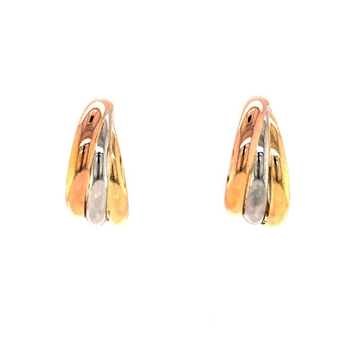 9ct Gold Multi-Tone Hoop Earrings