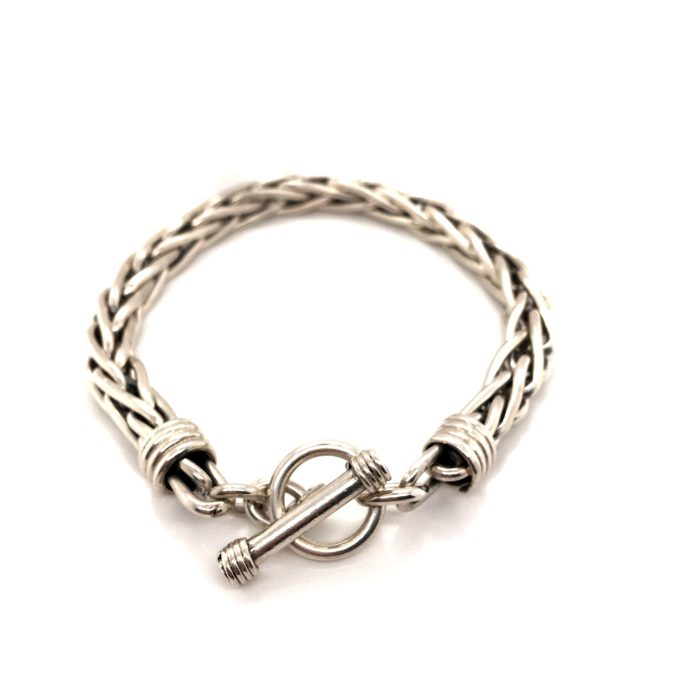 Silver Handmade Heavy Bracelet - Image 2