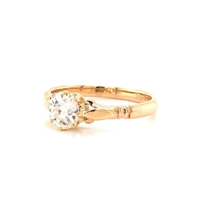 Vintage Handmade 18 Carat Gold Diamond Solitaire Ring - Image 3