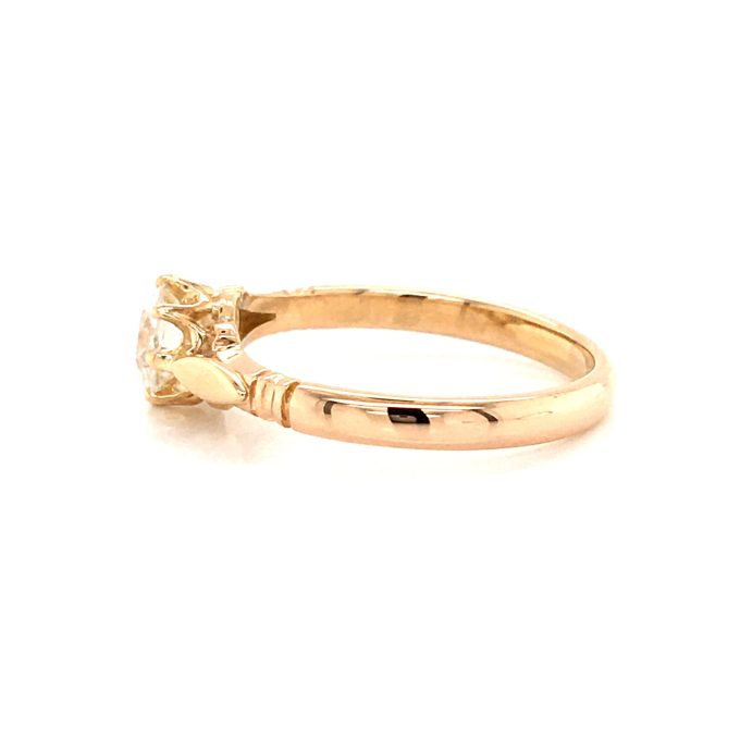 Vintage Handmade 18 Carat Gold Diamond Solitaire Ring - Image 2