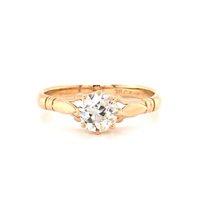 Vintage Handmade 18 Carat Gold Diamond Solitaire Ring
