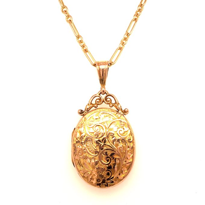 Antique Gold Locket and Chain
