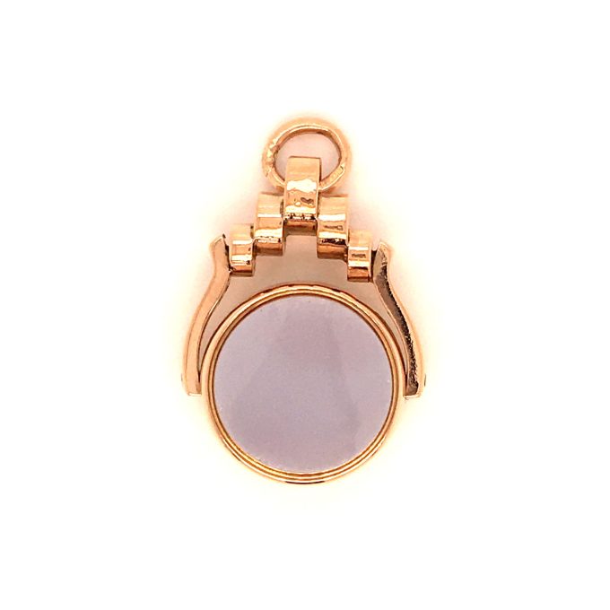 Antique Rose Gold Circular Fob - Image 3