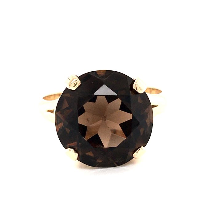 Gold Smoky Quartz Ring