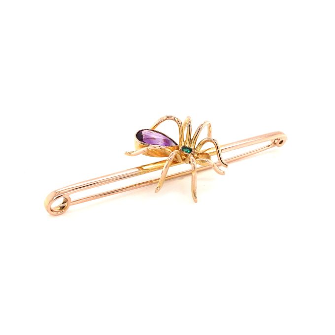 Victorian Gold Spider Bar Brooch
