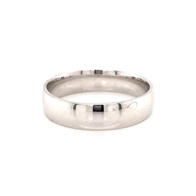 White Gold Court Band 5mm - Image 2