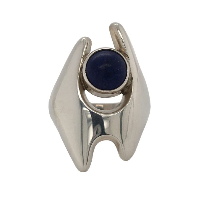 Georg Jensen Silver Lapis Ring - No.136