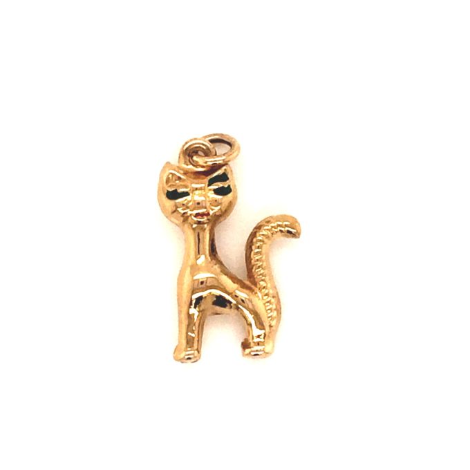 9ct Gold Vintage Cat Charm