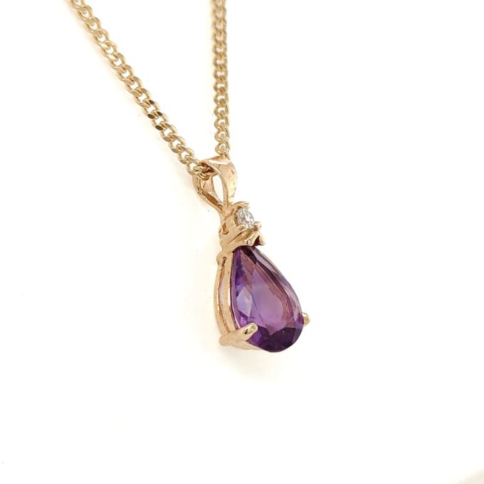 Amethyst and Diamond Necklace - Image 2