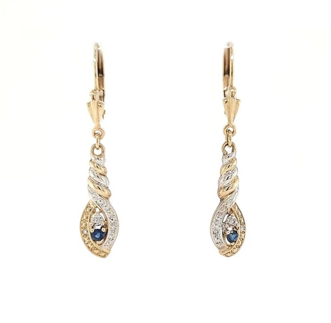 Sapphire and Diamond Drop Earrings
