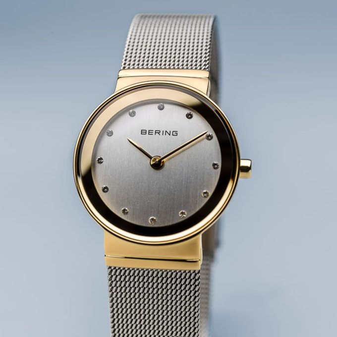 Bering Ladies Small Gold Mirror Watch 10122-001