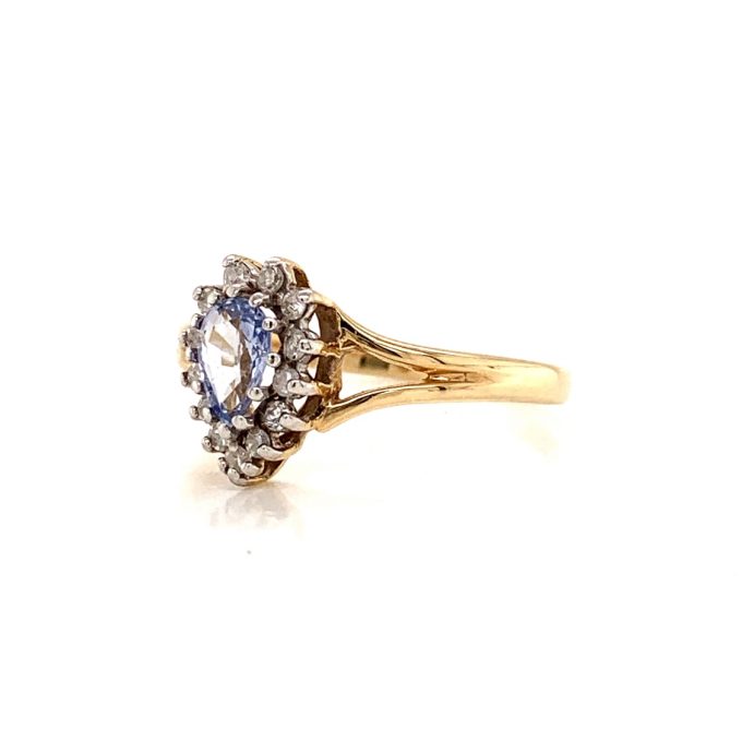 Pear Cut Sapphire and Diamond Ring - Image 2