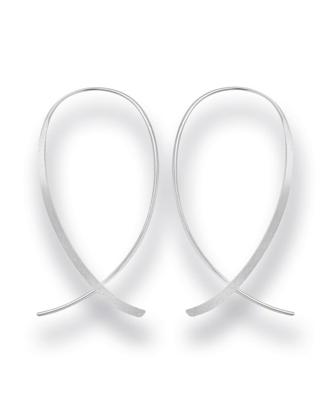 Bastian Textured Crossover Loop Earrings