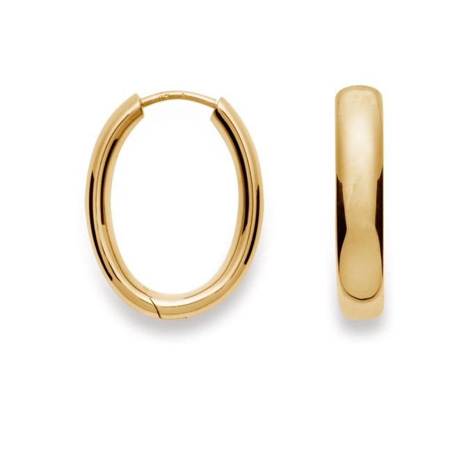 Plain Creole Hoop with a Yellow Gold Finish
