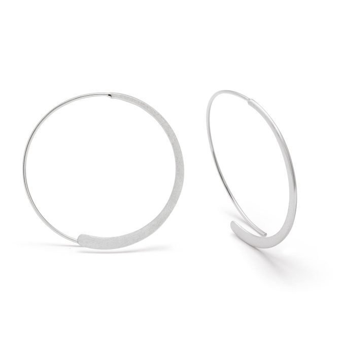 Bastian Matt Silver Open Hoop Earrings