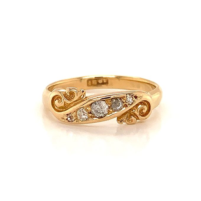 Antique 18ct Gold Diamond Set Ring