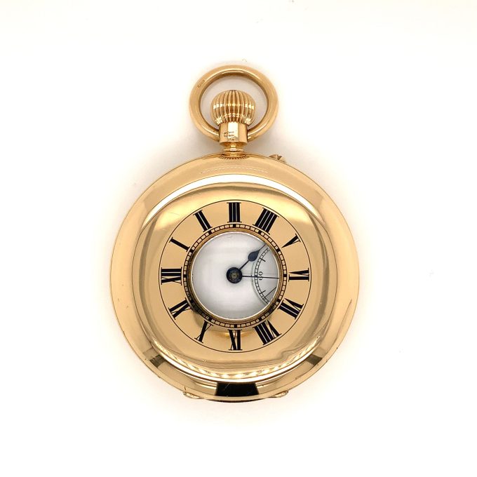 18 Carat Gold Half Hunter Pocket Watch