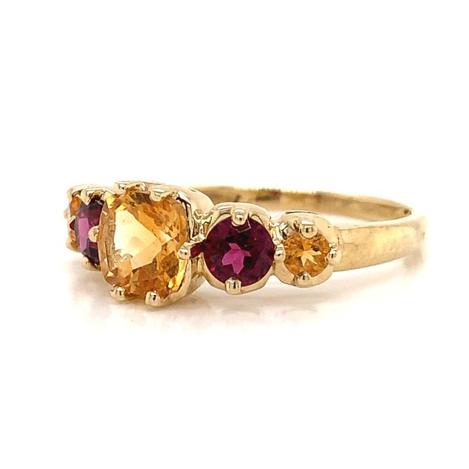 Yellow Topaz and Garnet Ring - Image 2