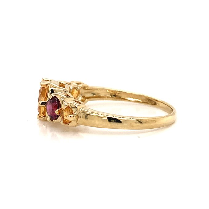 Yellow Topaz and Garnet Ring - Image 3