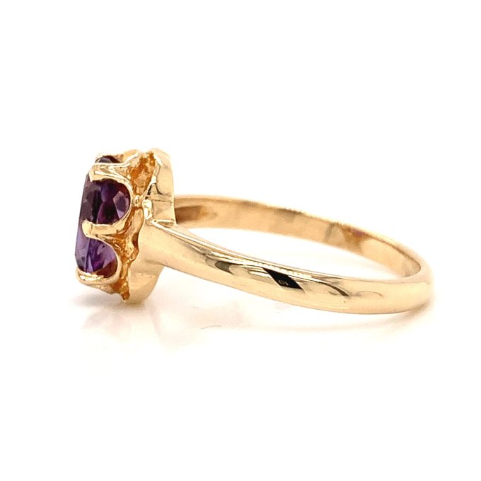 Gold Amethyst Solitaire Ring - Image 3
