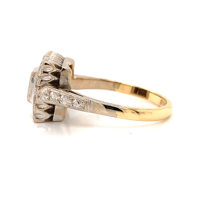 Vintage Sapphire and Diamond Square Top Ring - Image 3
