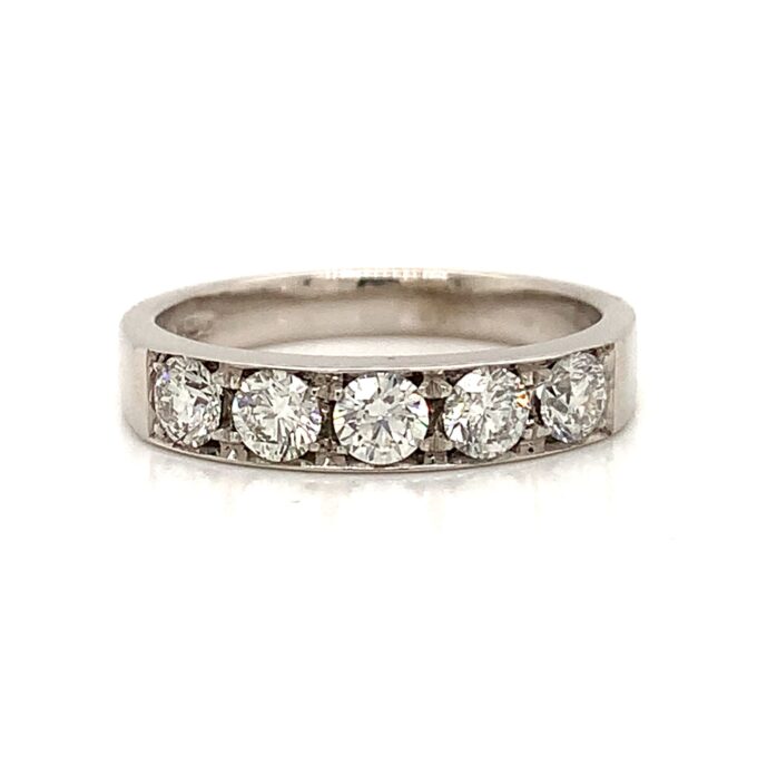 18ct Gold Five Diamond Band Ring