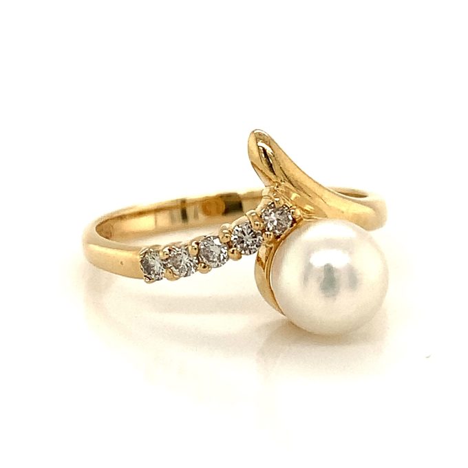 Pearl and Diamond Set Ring - Image 3