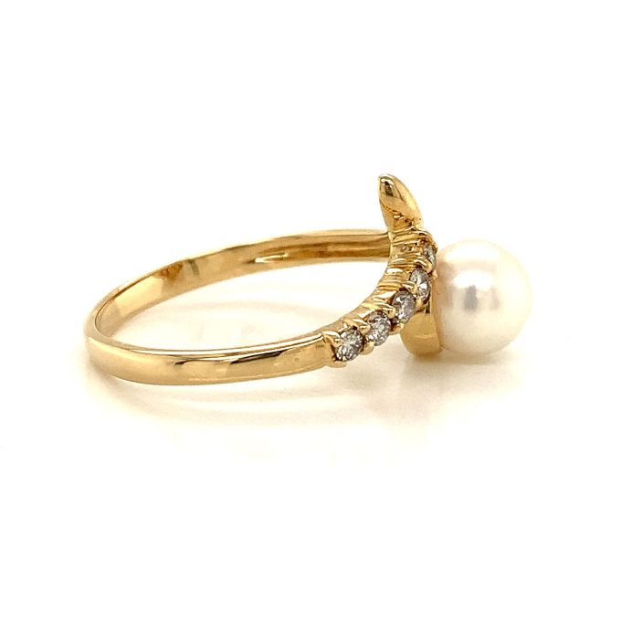 Pearl and Diamond Set Ring - Image 2