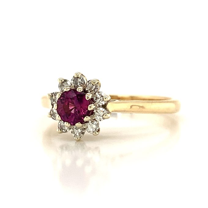 Ruby and Diamond Cluster Ring - Image 2