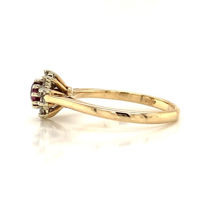 Ruby and Diamond Cluster Ring - Image 3