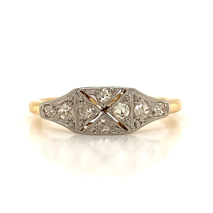 Platinum Top Art Deco Ring