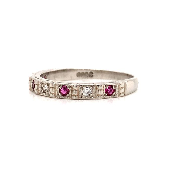 Platinum Ruby and Diamond Eternity Ring - Image 2