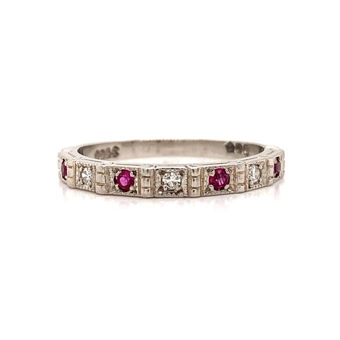 Platinum Ruby and Diamond Eternity Ring