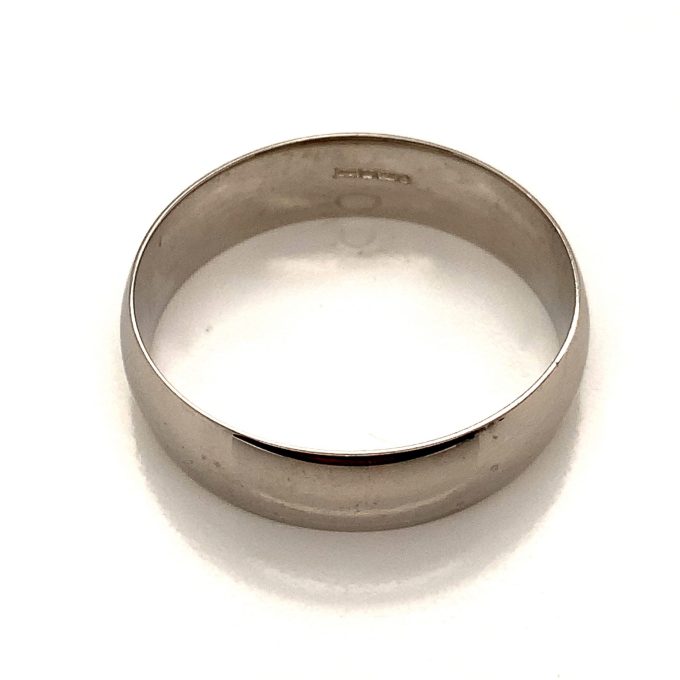 Gents White Gold Court Band 6mm