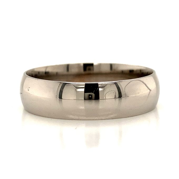 Gents White Gold Court Band 6mm