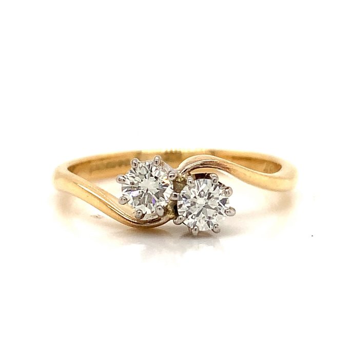 Yellow Gold Diamond Twist Ring