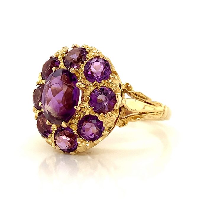 Gold Amethyst Dress Ring - Image 2