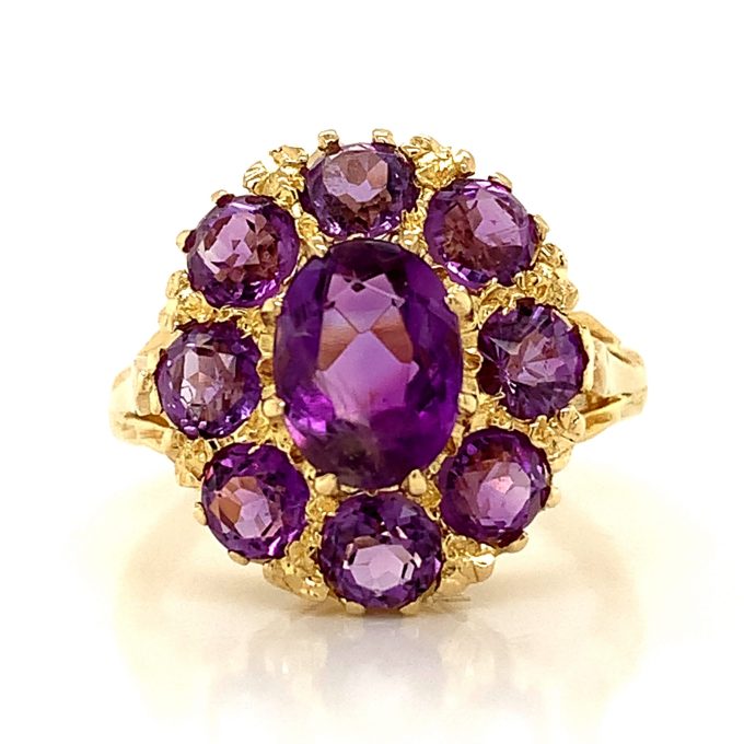 Gold Amethyst Dress Ring