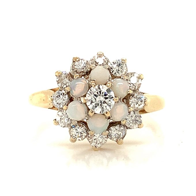 Opal and CZ Ring