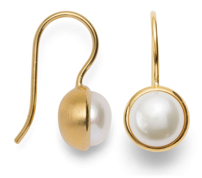 Bastian Silver Gilt Pearl Drop Earrings
