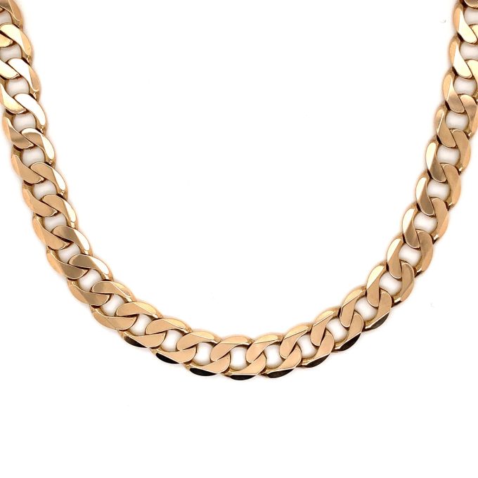 8.5mm Yellow Gold Curb Link Chain