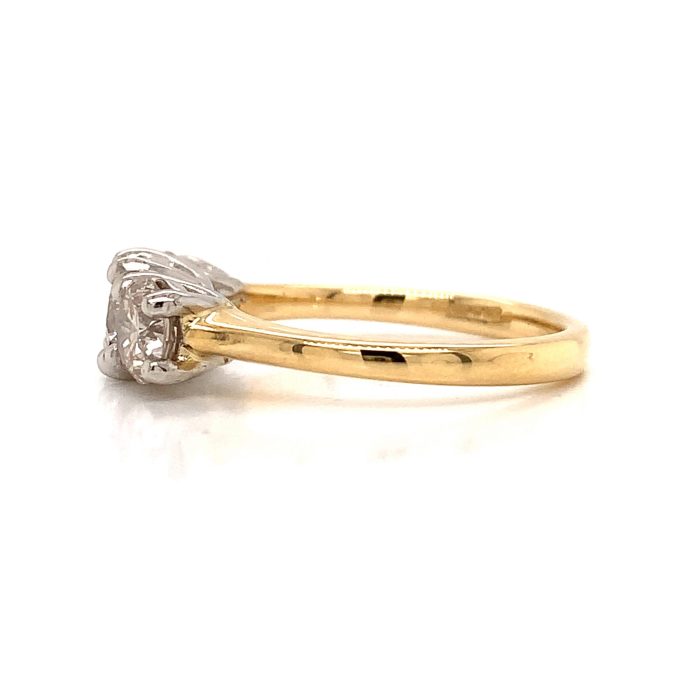1.70ct Diamond Yellow Gold Trilogy Ring - Image 3
