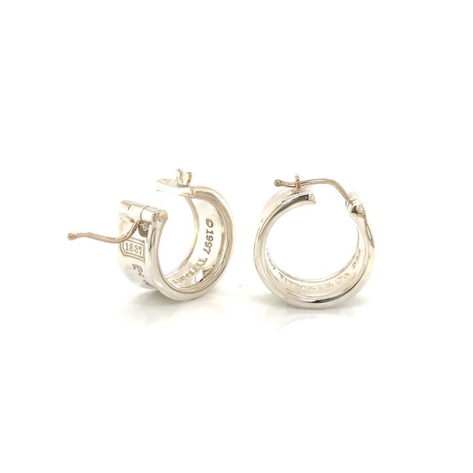 Tiffany & Co. 1837 Silver Hoop Earrings - Image 3