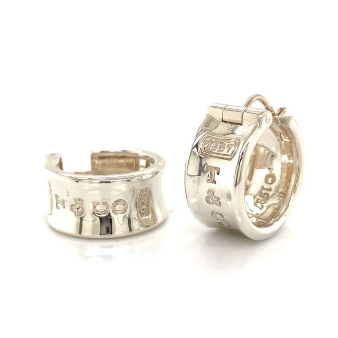 Tiffany & Co. 1837 Silver Hoop Earrings - Image 2
