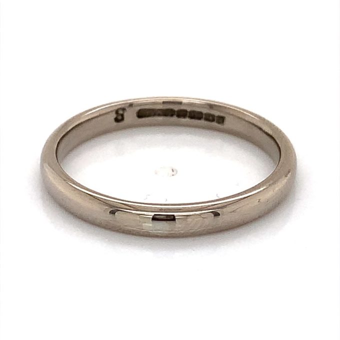 White Gold Court Shape Band 3mm - Image 2