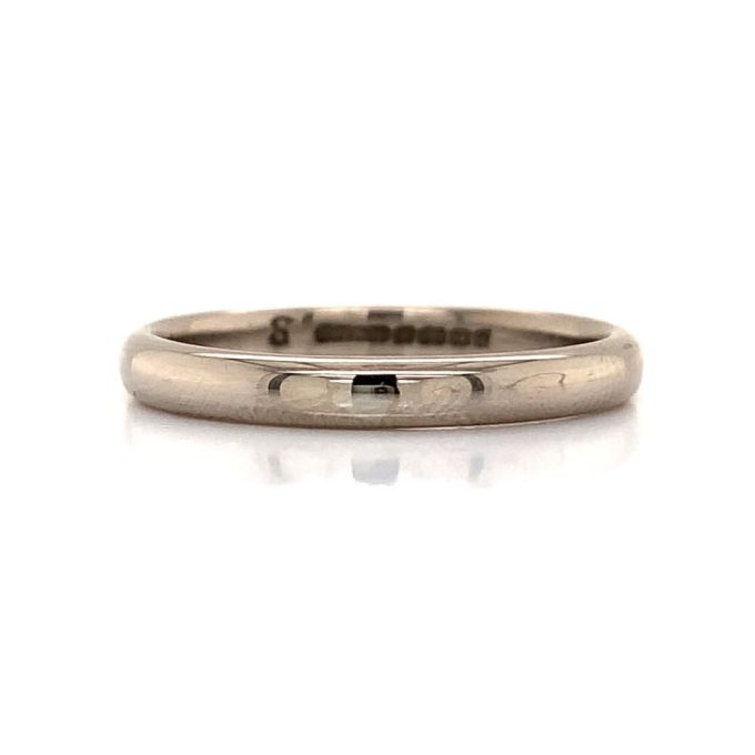 White Gold Court Shape Band 3mm